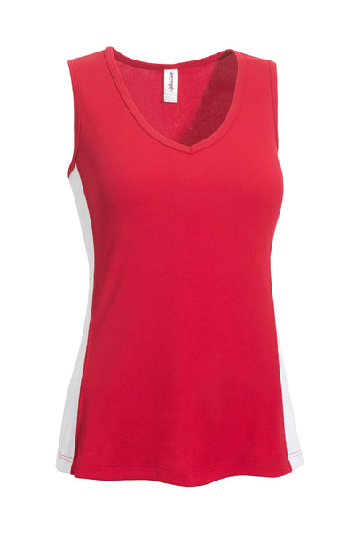 Oxymesh™ V-Neck Colorblock Tank 🇺🇸 - Expert Brand Apparel#color_red-white