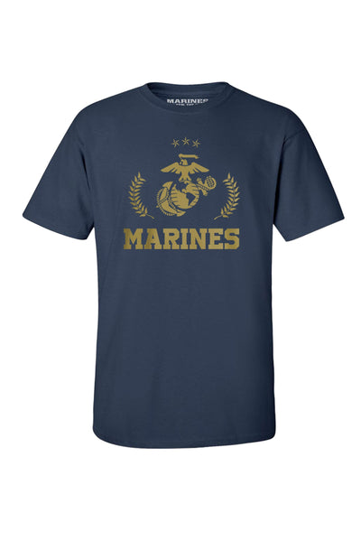 Expert Apparel Men's Unisex Made in USA Marines Leaf Logo Tee Cotton#color_navy