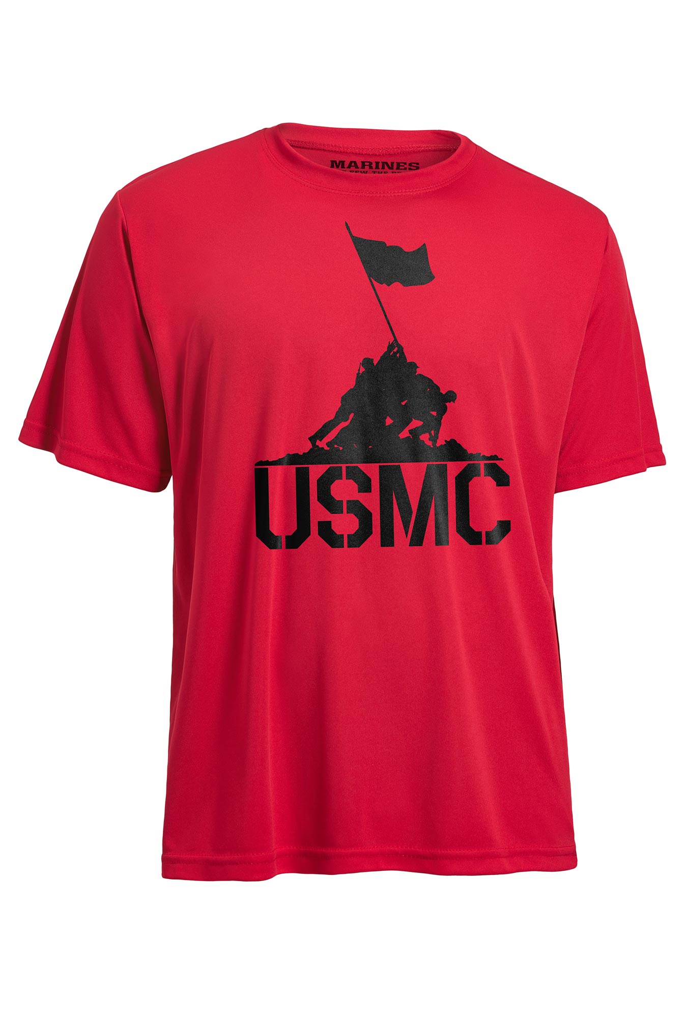 Expert Apparel Made in USA men's Marines Flag Raising Performance shift for fitness and workouts red#color_red