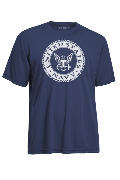 Expert Apparel Men's Made in USA Navy Logo Graphic workout performance tee in navy#color_navy