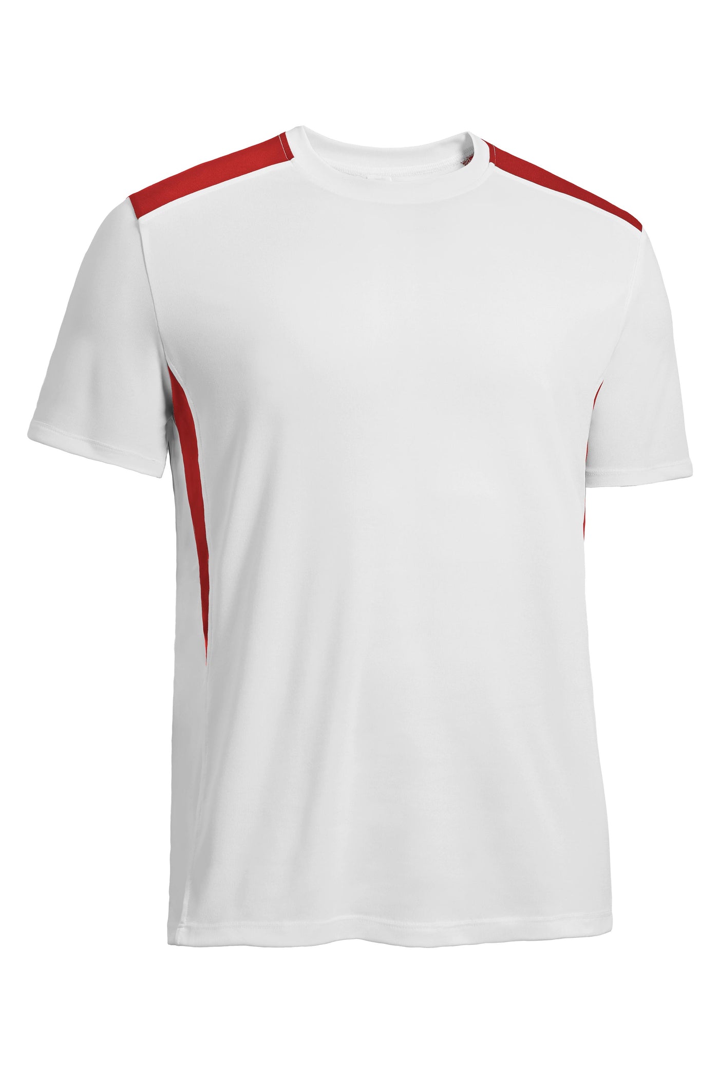 Expert Apparel Made in USA Men's Pk Max Colorblock Fitness Gym Sport Tee#color_white-red
