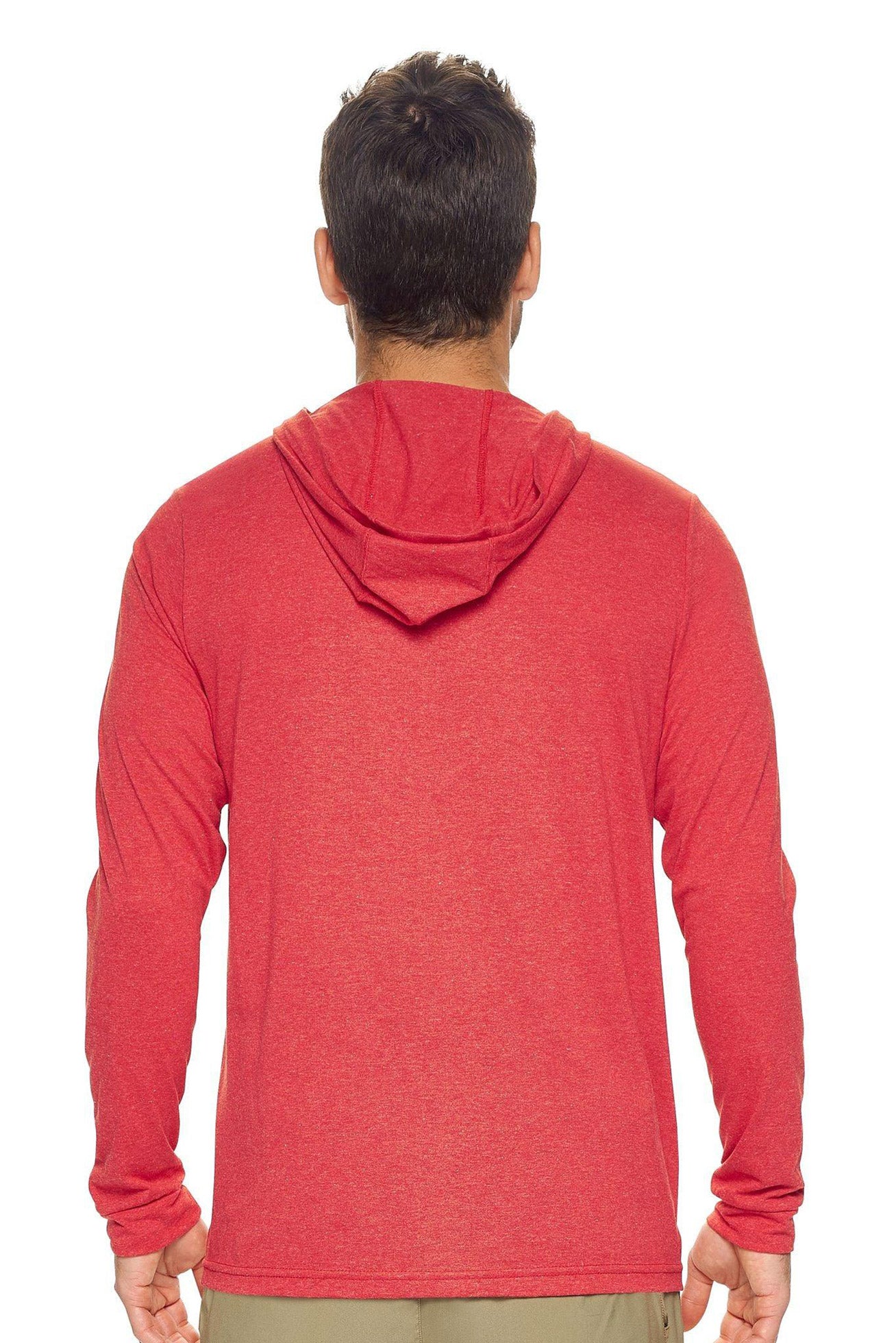 Expert Apparel Men's Hoodie Shirt Performance Dark Heather Red Made in USA Image 3#color_dark-heather-red