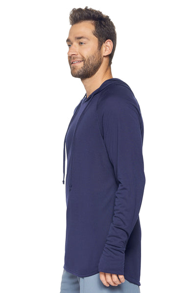 Expert Apparel Men's Hoodie Shirt Siro Soft Performance Active Lifestyle Top Made in USA in Navy image 2#color_navy