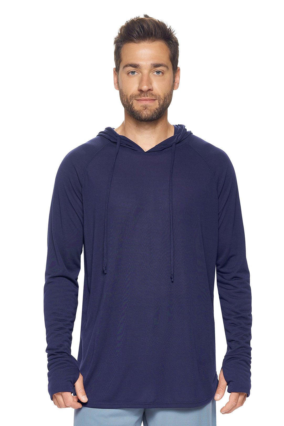 Expert Apparel Men's Hoodie Shirt Siro Soft Performance Active Lifestyle Top Made in USA in Navy#color_navy