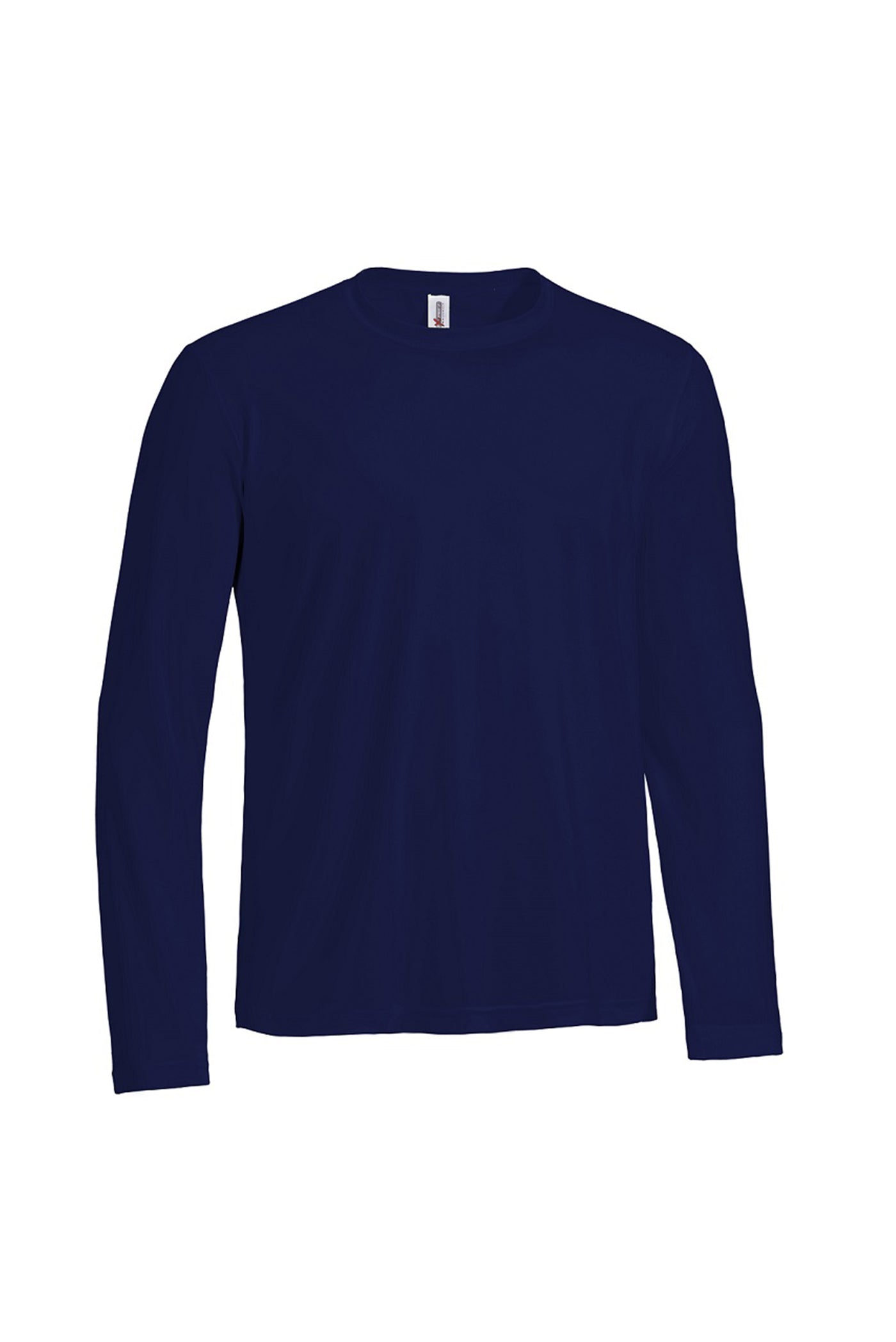 Expert Apparel Men's Natural Feel Jersey Long Sleeve Crewneck in Navy Made in USA#color_navy