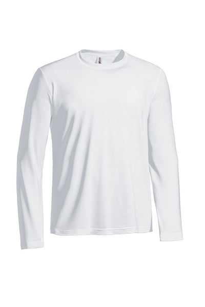 Expert Apparel Men's Natural Feel Jersey Long Sleeve Crewneck in White Made in USA#color_white