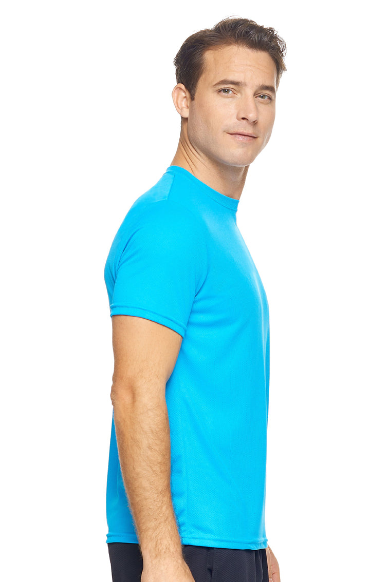 Expert Brand Retail Sportswear Men's Oxymesh Tec Tee Made in USA activewear turquoise image 2#color_turquoise
