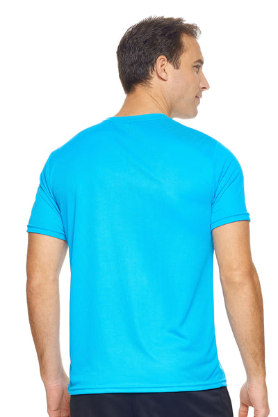 Expert Brand Retail Sportswear Men's Oxymesh Tec Tee Made in USA activewear turquoise image 3#color_turquoise