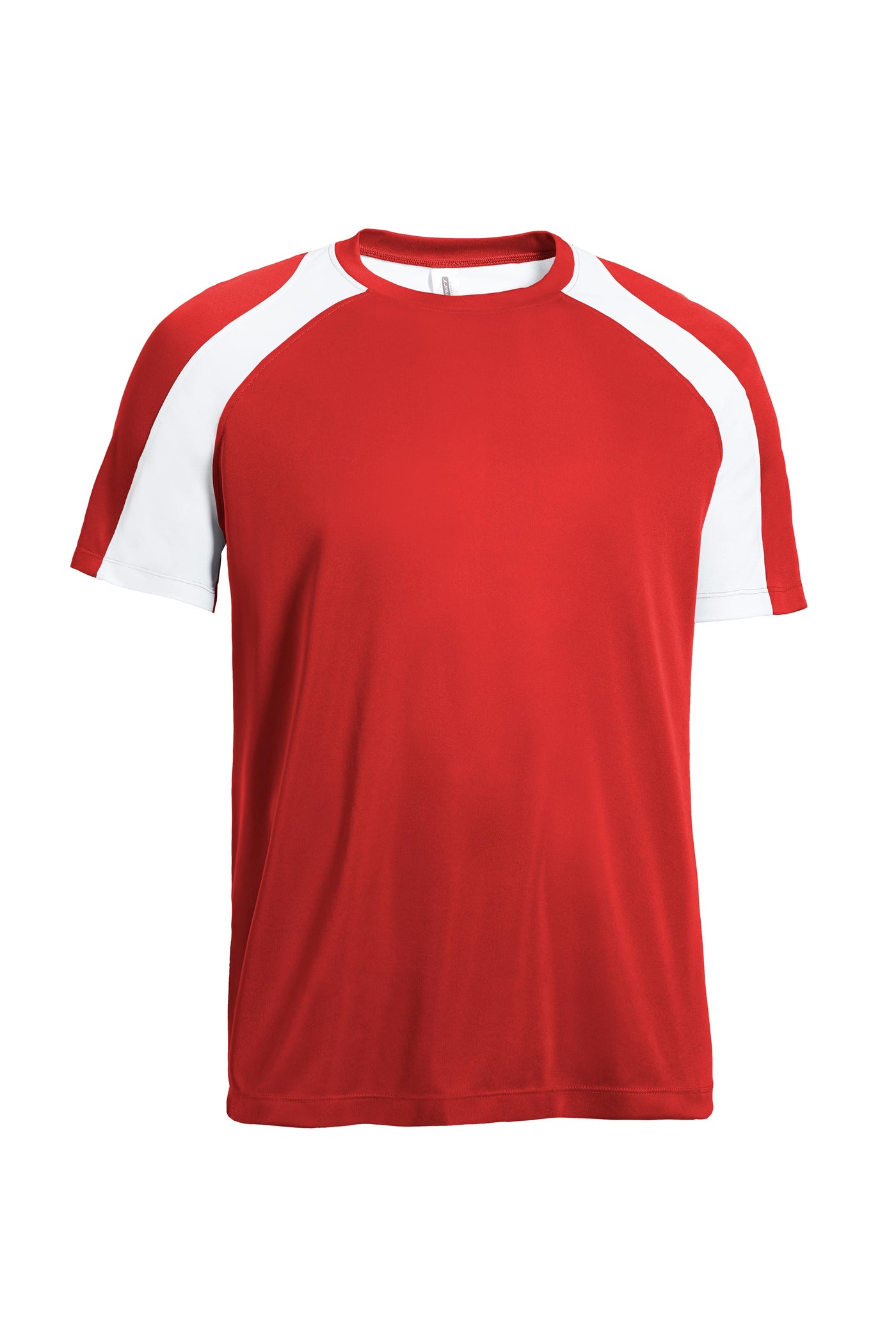 Expert Apparel Retail Men's Pk Max™ Freefall Colorblock Raglan Performance Tee Red#color_red