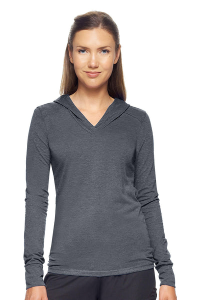 Expert Apparel Women's Hoodie Shirt Performance Made in USA in Dark Heather Charcoal#color_dark-heather-charcoal
