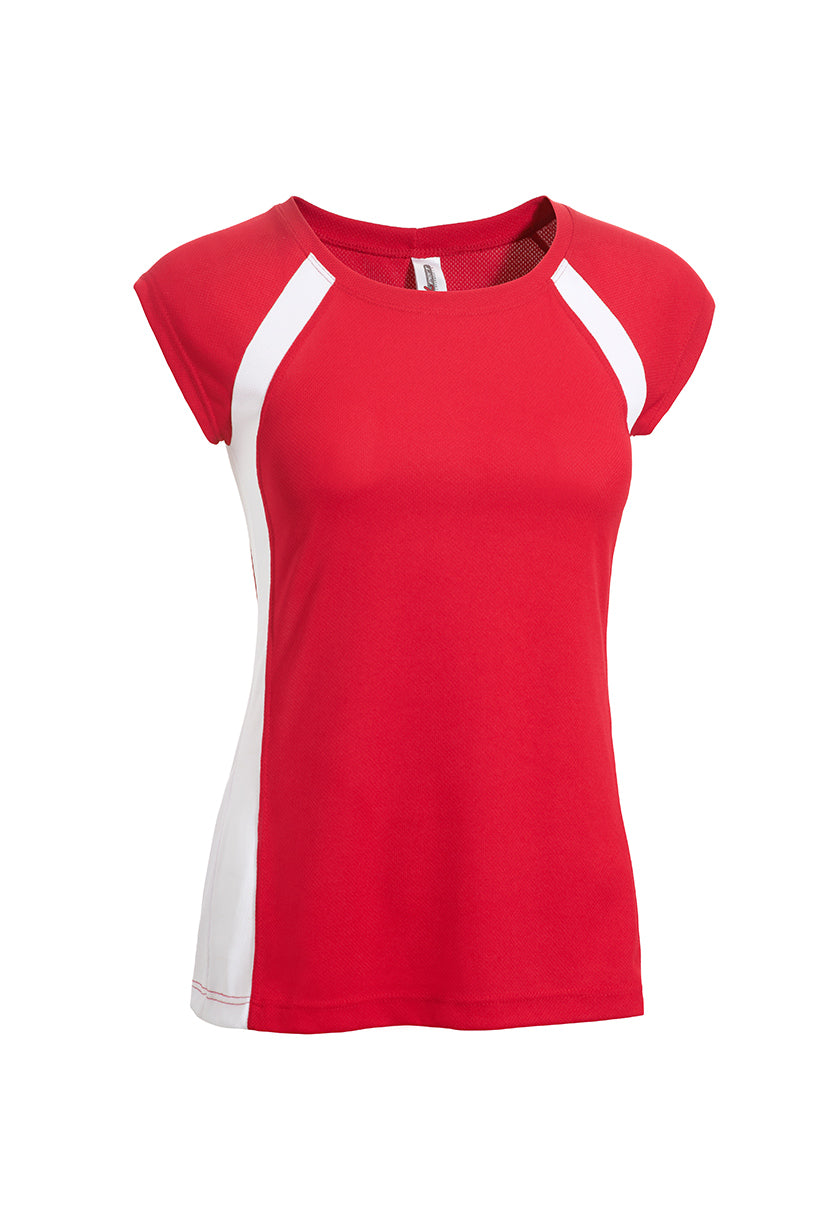 Expert Apparel Women's Oxymesh Raglan Colorblock Referee Tee red#color_red