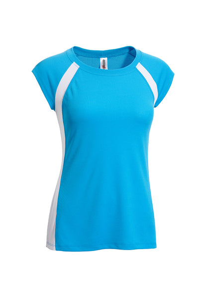 Expert Apparel Women's Oxymesh Raglan Colorblock Referee Tee turquoise#color_turquoise
