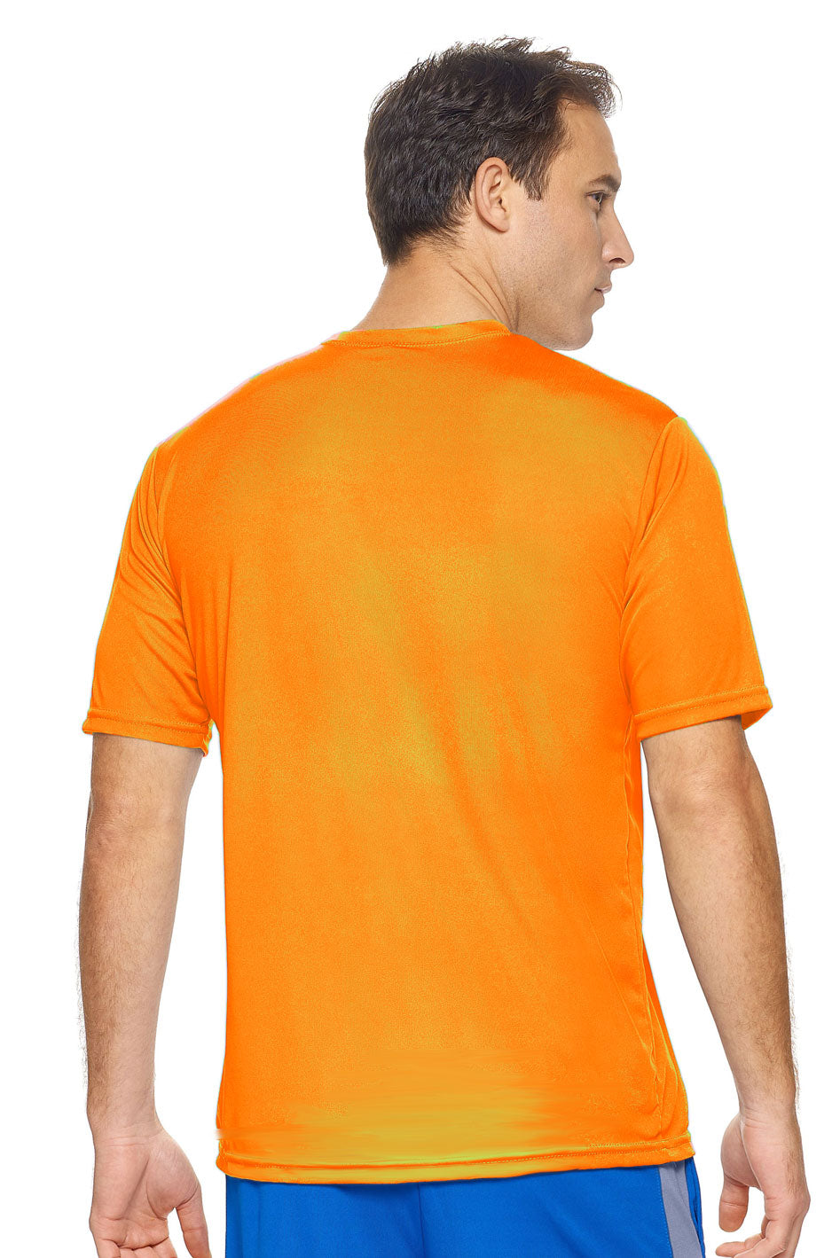 Expert Brand Apparel Men's Unisex Drimax Tec Tee made in USA Safety Orange Image 3#color_safety-orange