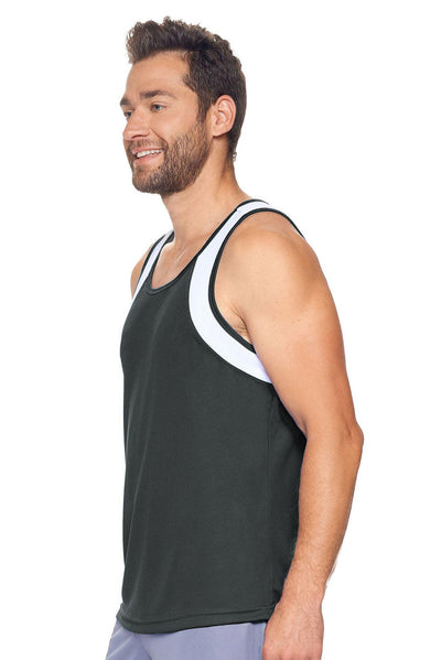 Expert Brand Apparel Men's Oxymesh Distance Tank Made in USA Graphite image 2#color_graphite