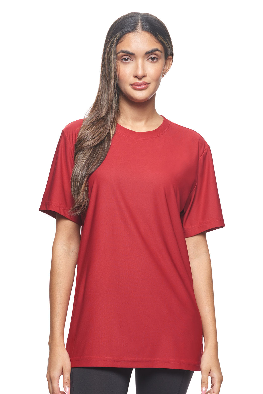 Expert Brand Apparel Made in USA Recycled Polyester Repreve Performance Tee Unisex RP801U Poinsettia image 4#color_poinsettia