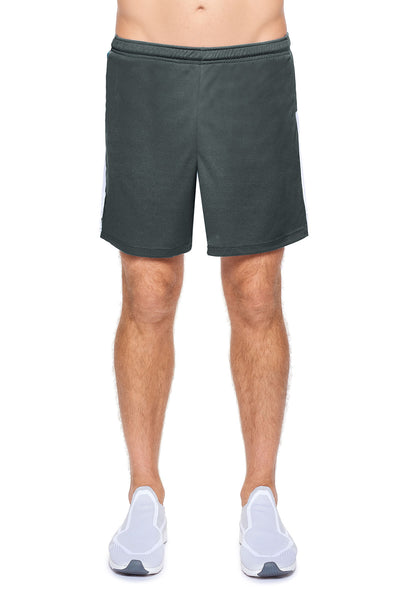 Expert Apparel Men's Oxymesh™ Premium Shorts in Graphite White#color_graphite-white