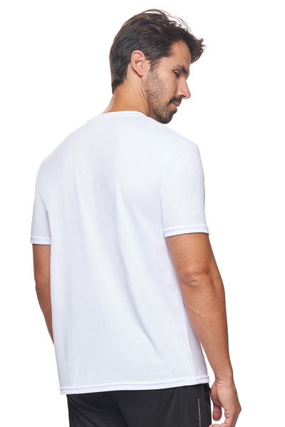 Expert Brand Apparel Made in USA Men's Unisex Oxymesh Crewneck Tec Tee Active Fitness in White image 3#color_white