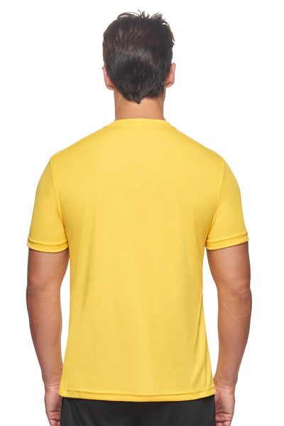 Expert Brand Apparel Made in USA Men's Unisex Oxymesh Crewneck Tec Tee Active Fitness in Gold image 3#color_gold
