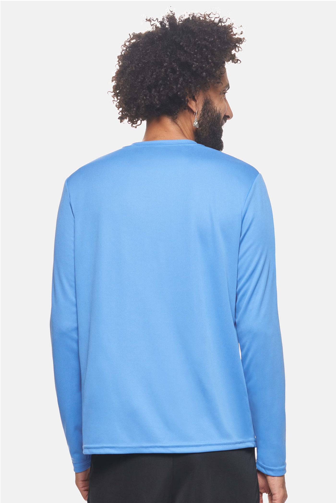 Expert Brand Apparel Men's Oxymesh Crewneck Long Sleeve Tech Tee AJ801D Carolina-Blue image 3#color_carolina-blue