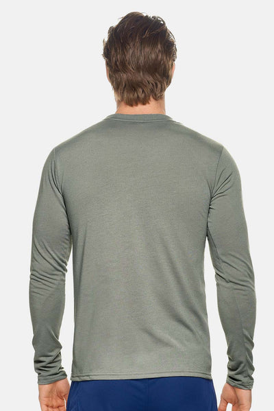 Expert Brand Apparel Men's Unisex Fieldwork Long Sleeve Tee Made in USA PT908 Army Gray image 3#color_army-gray