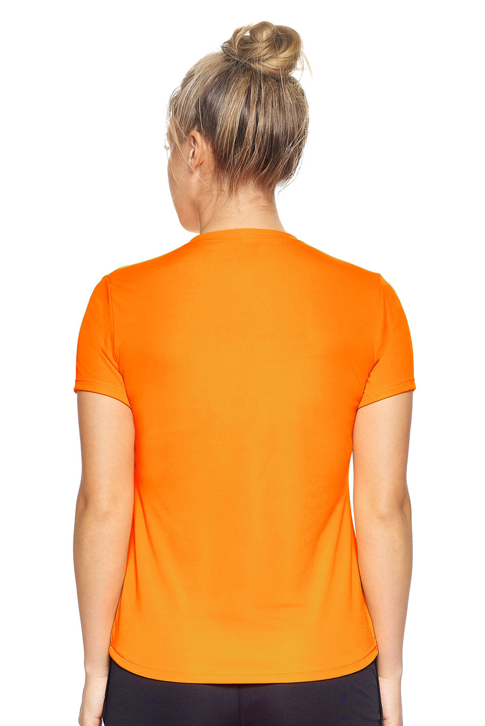 Expert Brand Apparel Made in USA Women's Drimax Crewneck Tec Tec in Safety Orange image 3#color_safety-orange