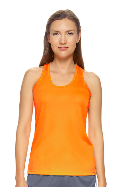 Expert Brand Retail Women's Made in USA DriMax™ Endurance Racerback Tank in safety orange#color_safety-orange