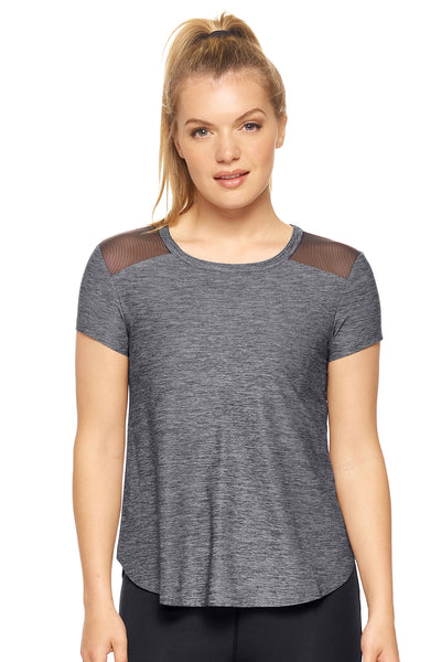 Expert Brand Retail Women's Airstretch™ Swift Mesh T-Shirt in Heather Black#color_heather-black
