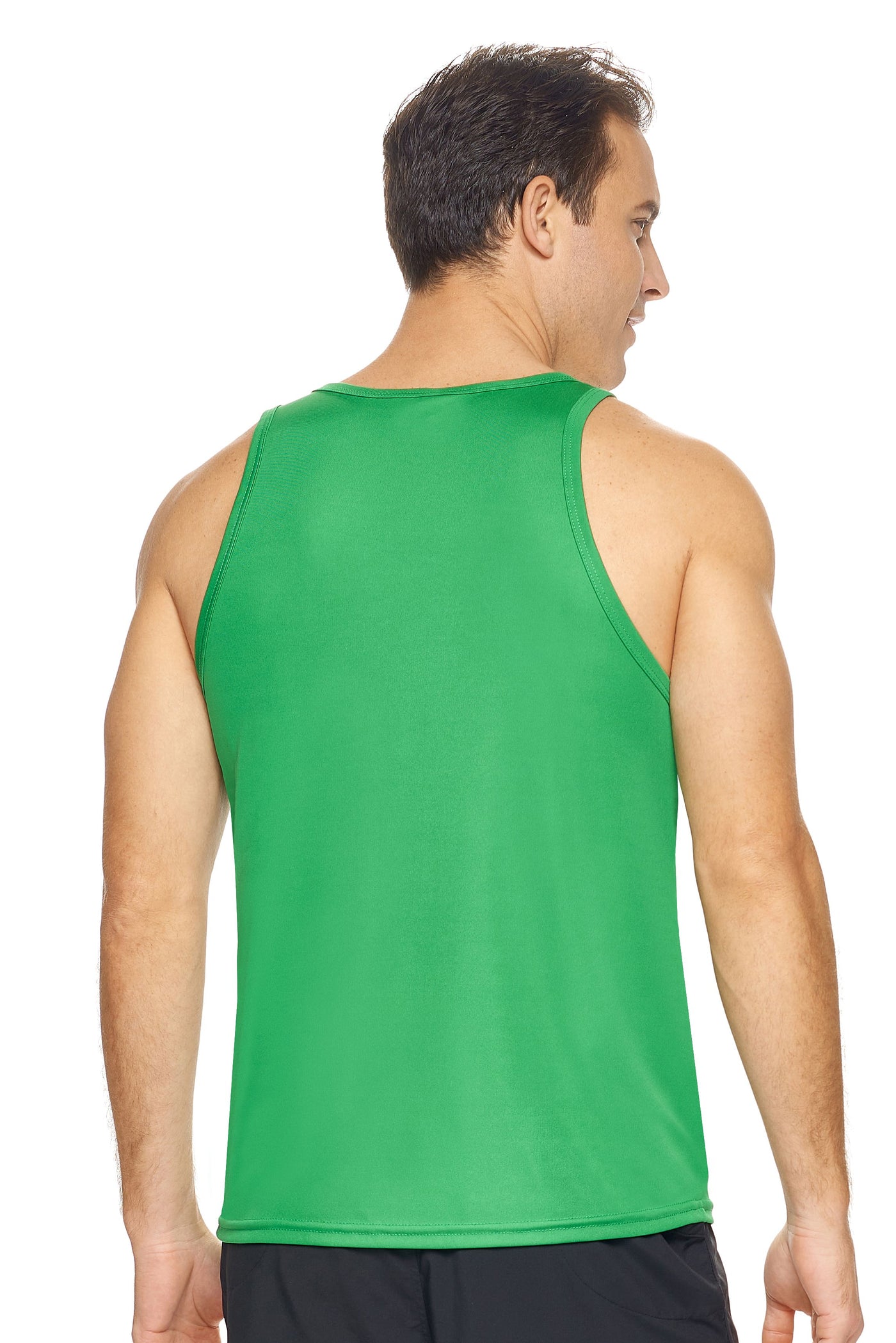Expert Brand Retail Eco-Friendly Activewear Sportswear Men's pk MaX™ Endurance Sleeveless Tank Made in USA kelly green 3#color_kelly-green