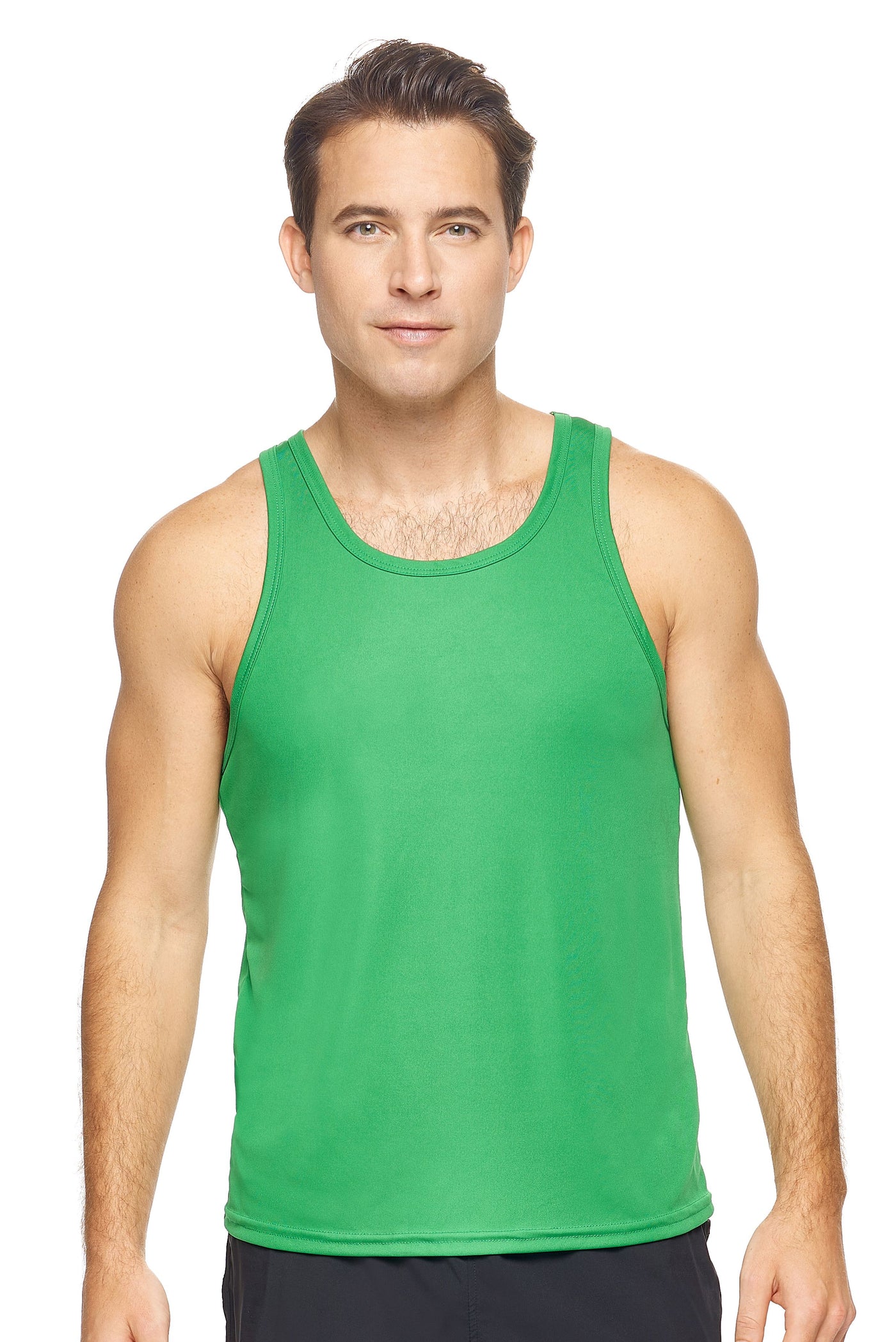 Expert Brand Retail Eco-Friendly Activewear Sportswear Men's pk MaX™ Endurance Sleeveless Tank Made in USA kelly green#color_kelly-green