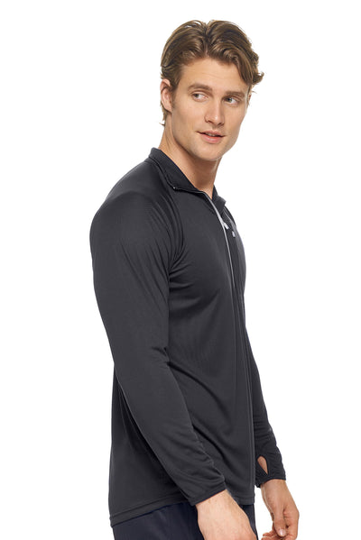 Expert Brand Men's pk MaX™ Half-Zip Run Away Top in Black Image 2