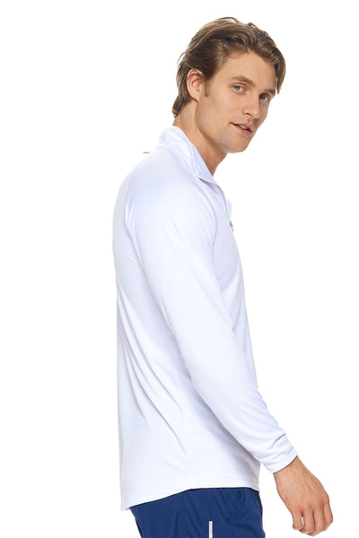 Expert Brand Men's pk MaX™ Half-Zip Run Away Top in White Image 2