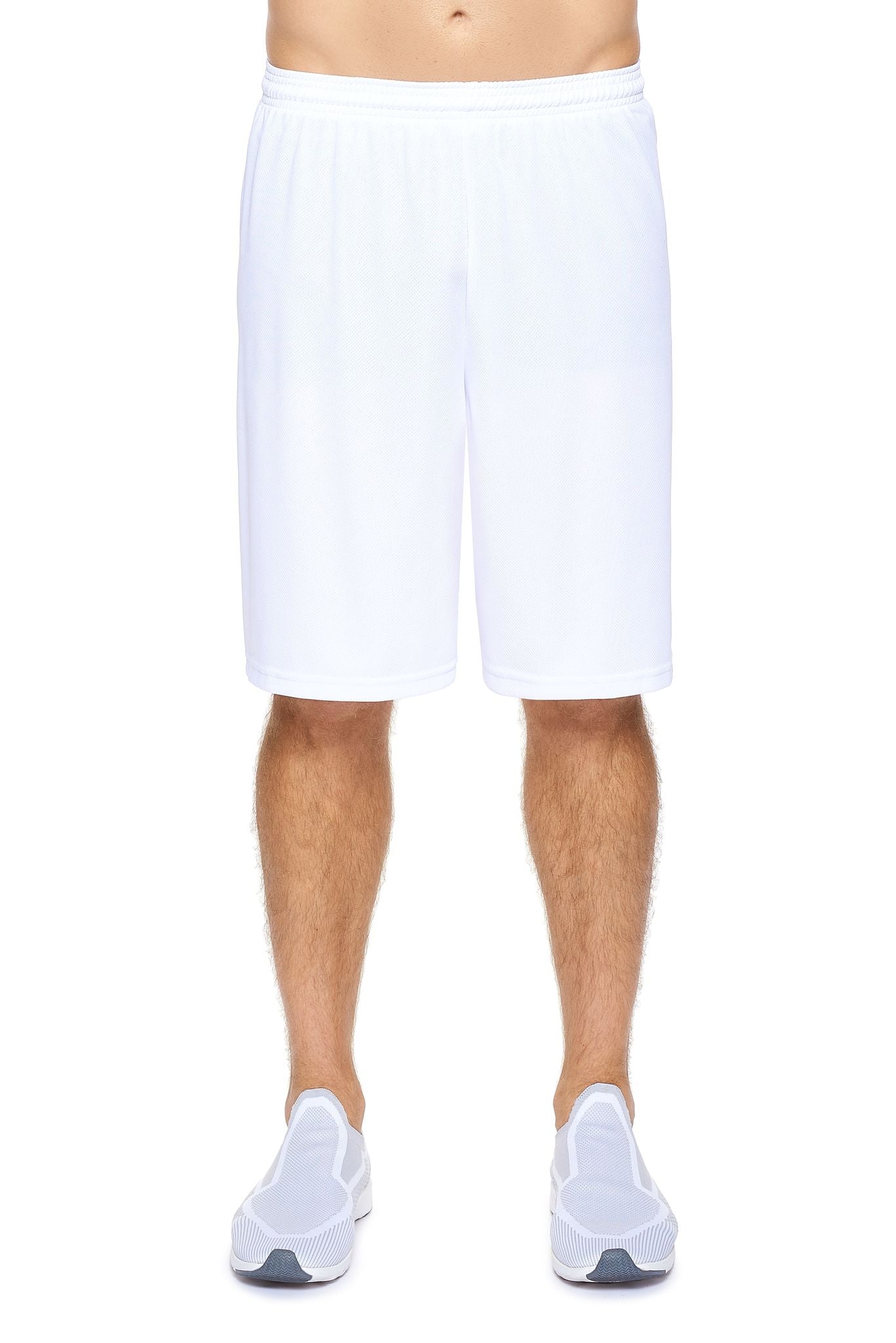 Expert Apparel Men's Oxymesh™ Training Shorts in White#color_white