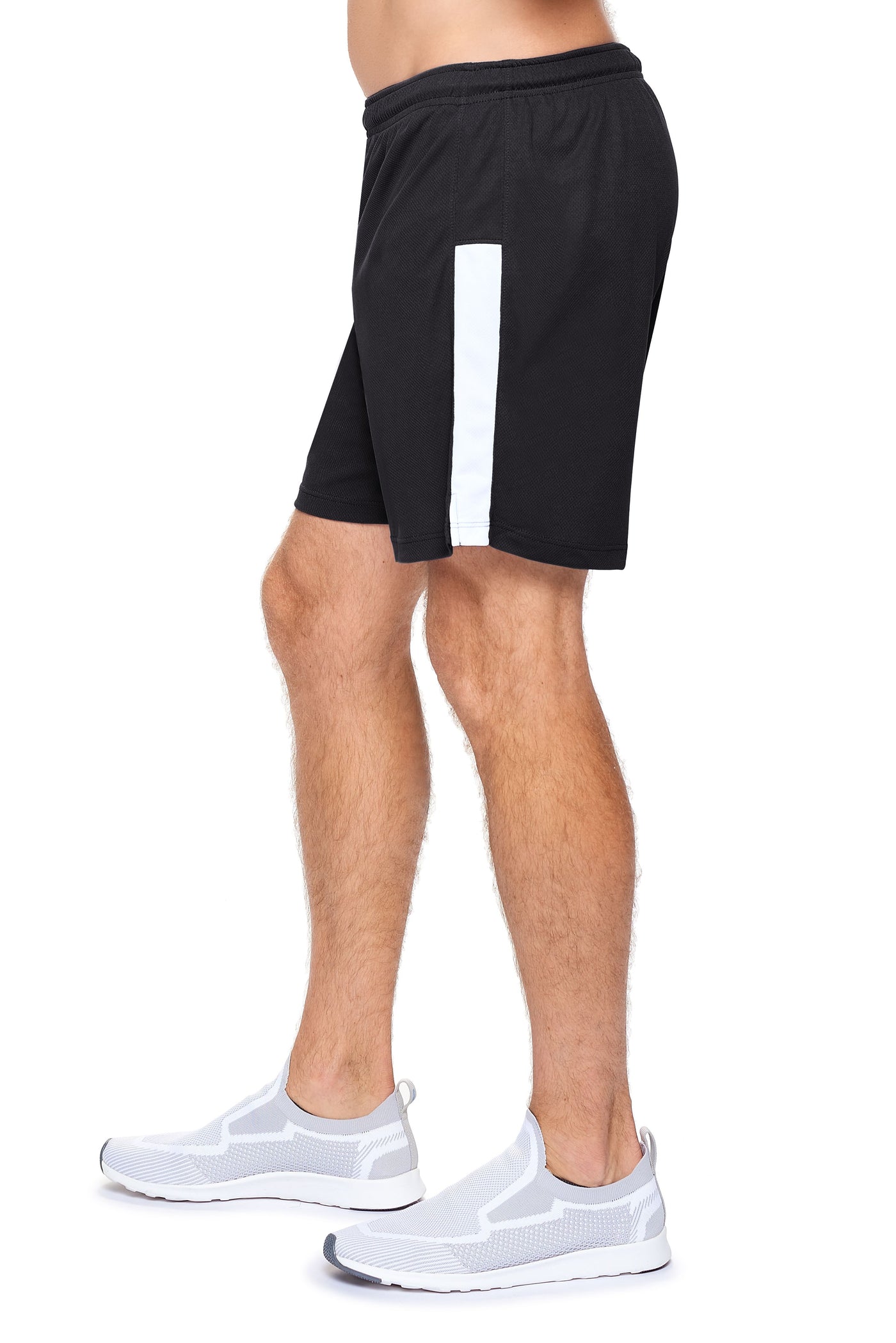 Expert Apparel Men's Oxymesh™ Premium Shorts in Black White#color_black-white