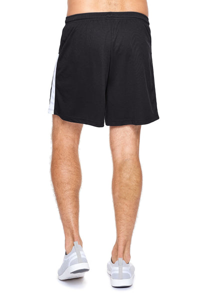 Expert Apparel Men's Oxymesh™ Premium Shorts in Black White Image 3#color_black-white