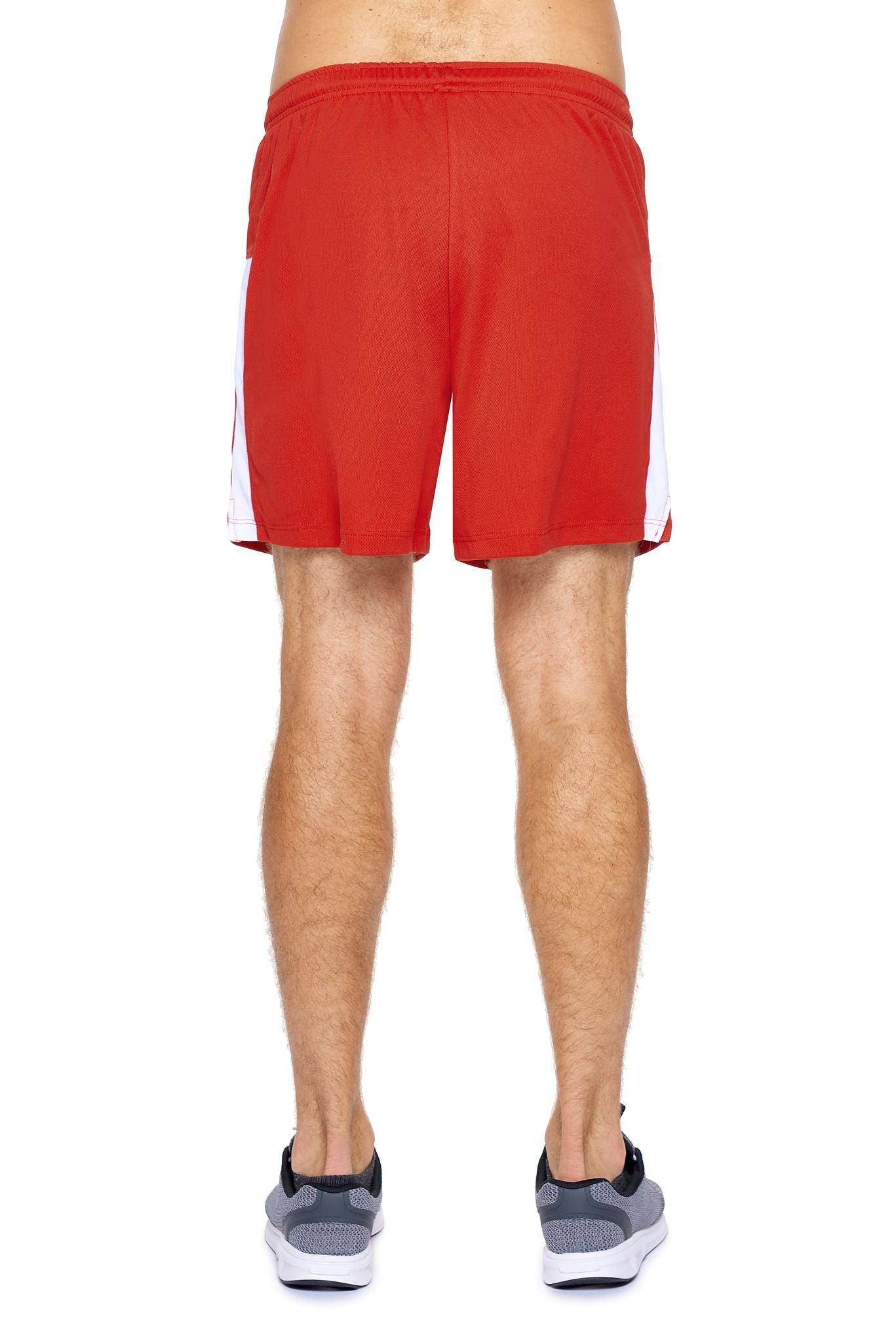 Expert Apparel Men's Oxymesh™ Premium Shorts in Red White Image 2#color_red-white