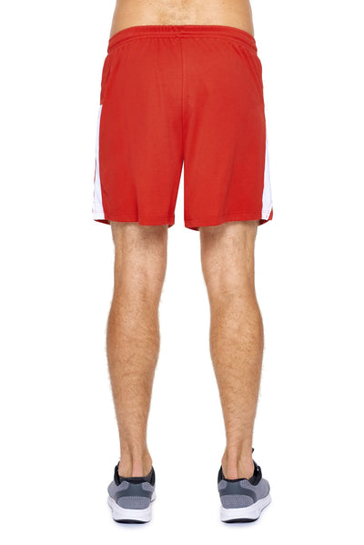 Expert Apparel Men's Oxymesh™ Premium Shorts in Red White Image 2#color_red-white