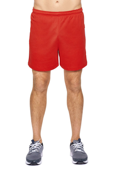 Expert Apparel Men's Oxymesh™ Premium Shorts in Red White Image 3#color_red-white