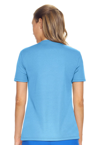 Expert Brand Retail Made in USA Sportswear Activewear Women's Short Sleeve V-neck Tec Tee Oxymesh carolina blue 3#color_carolina-blue