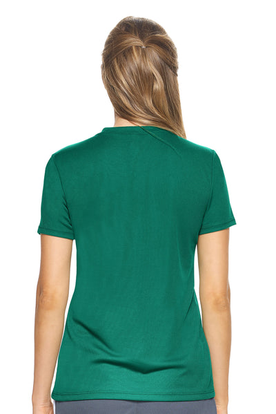 Expert Brand Retail Made in USA Sportswear Activewear Women's Short Sleeve V-neck Tec Tee Oxymesh forest green 3#color_forest-green