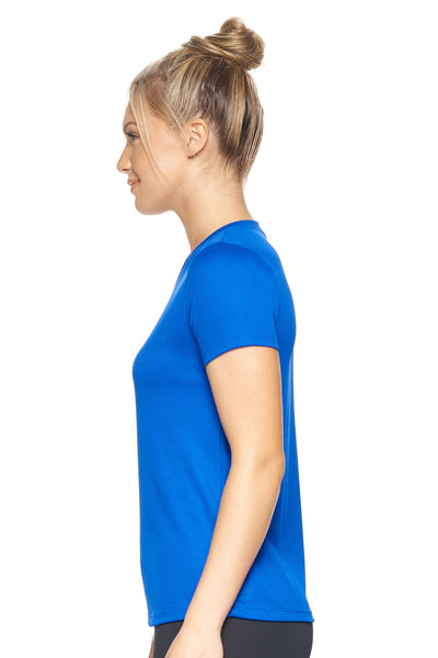 Expert Brand Retail Made in USA Sportswear Activewear Women's Short Sleeve V-neck Tec Tee Oxymesh royal blue 2#color_royal-blue