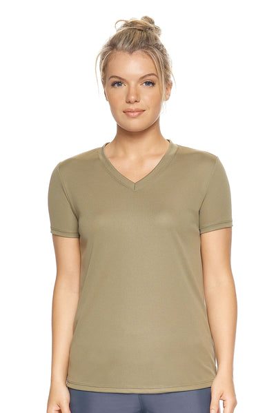 Expert Brand Retail Activewear Sportswear Made in USA Tec Tee T-shirt Tan#color_tan