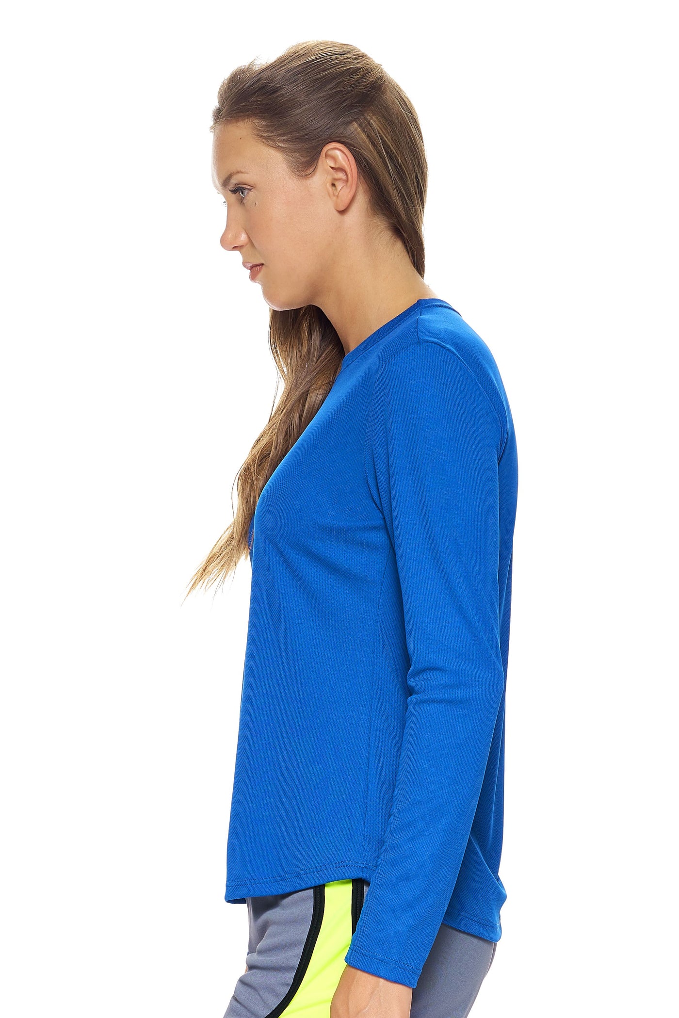 Expert Brand Retail Women's Long Sleeve Crewneck Tec Tee Made in USA Oxymesh royal blue 2#color_royal-blue