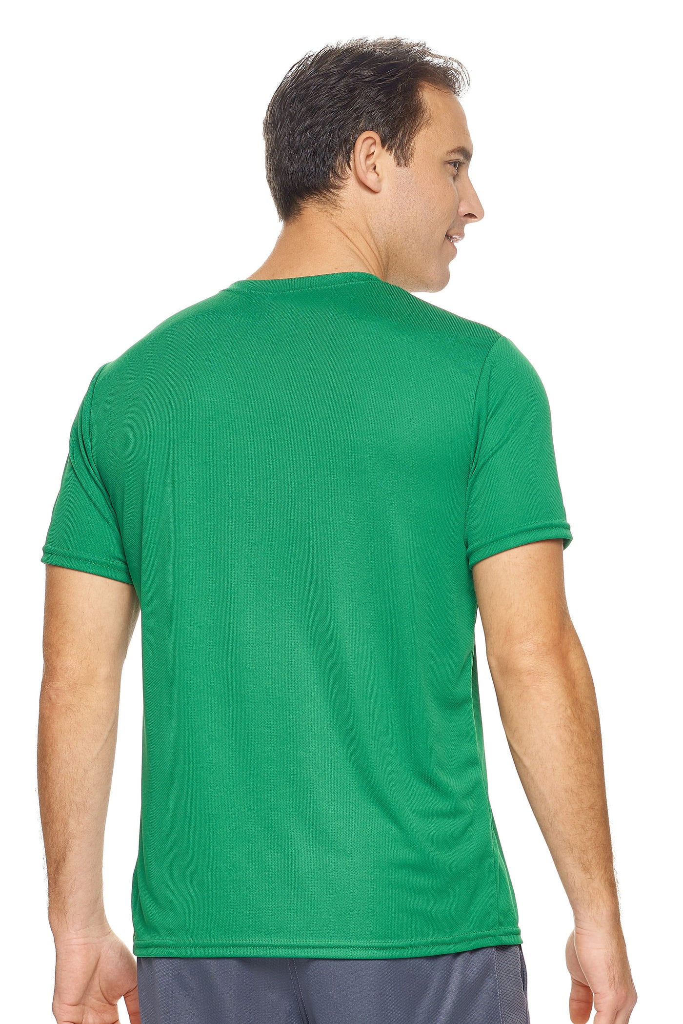Expert Brand Retail Sportswear Made in USA Men's Oxymesh™ Crewneck Tec Tee kelly green 3#color_kelly-green