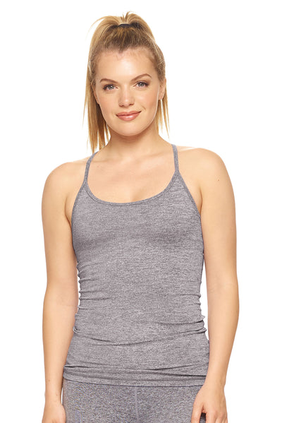 Expert Brand Retail Women's Sportswear Airstretch™ Extreme Racerback Tank Heather Charcoal#color_heather-charcoal