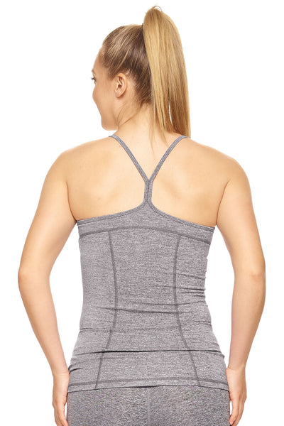 Expert Brand Retail Women's Sportswear Airstretch™ Extreme Racerback Tank Heather Charcoal 3#color_heather-charcoal