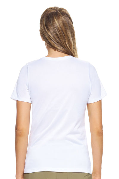 Expert Brand Women's Active Aesthetic V-Neck T-Shirt in White Image 3#color_white