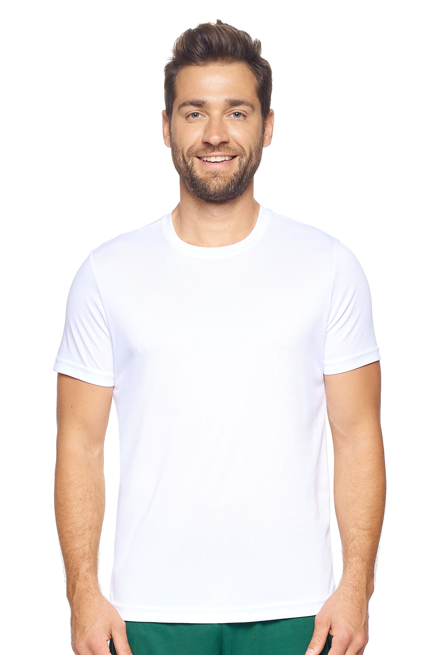 Expert Brand Men's Active Aesthetic Crewneck T-Shirt in White#color_white