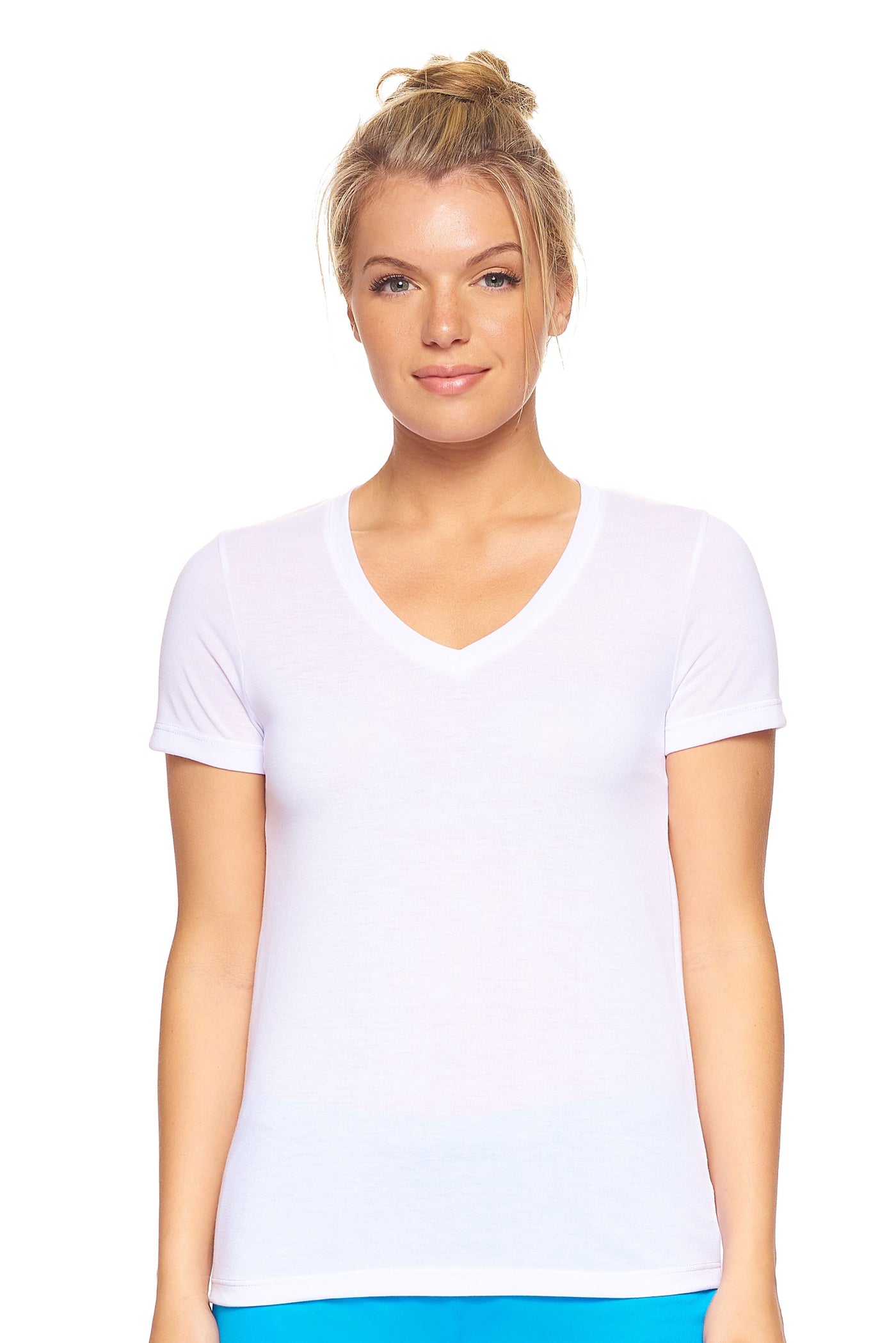 Expert Brand Retail Soft Eco-Friendly Women's Sportswear Women's Scoop Neck Shirt Made in USA white#color_white