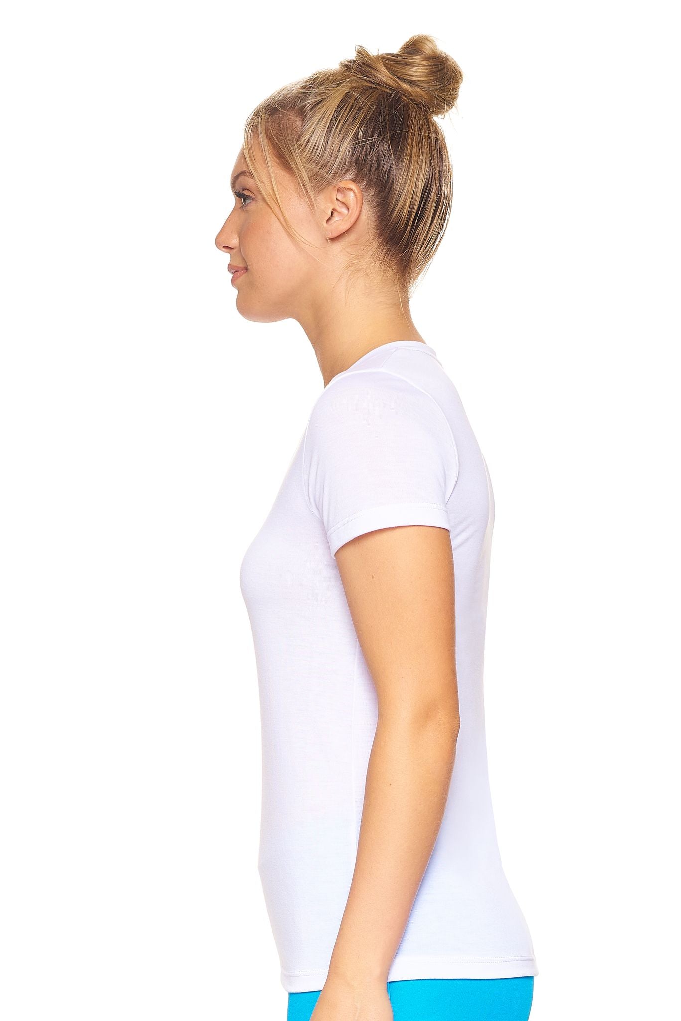 Expert Brand Retail Soft Eco-Friendly Women's Sportswear Women's Scoop Neck Shirt Made in USA white 2#color_white