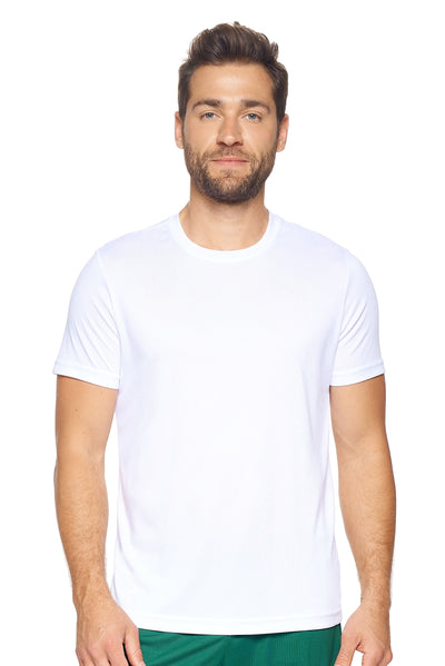 Expert Brand Retail Super Soft Eco-Friendly Performance Apparel Fashion Sportswear Men's Crewneck T-Shirt Made in USA white#color_white